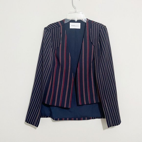 BCBGeneration Jackets & Blazers - BCBGeneration Size S Multicolor Striped Cape Jacket Navy Blue